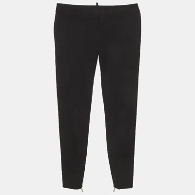 Pre-owned Dsquared2 Black Wool Slim Fit Trousers S