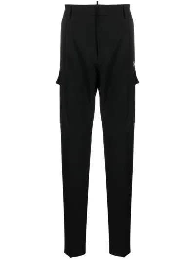 Dsquared2 Wool Trousers In Black