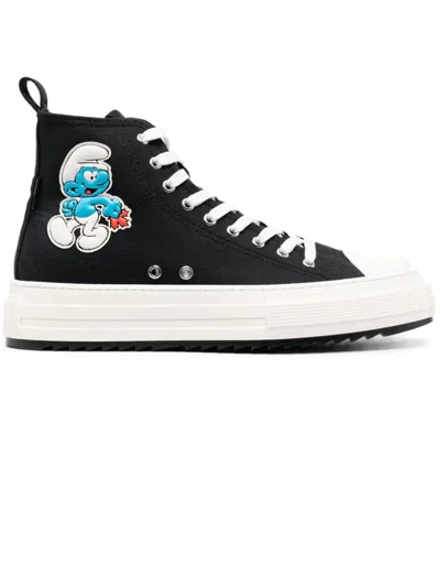 Dsquared2 Handy Smurf High Top Sneakers In Black
