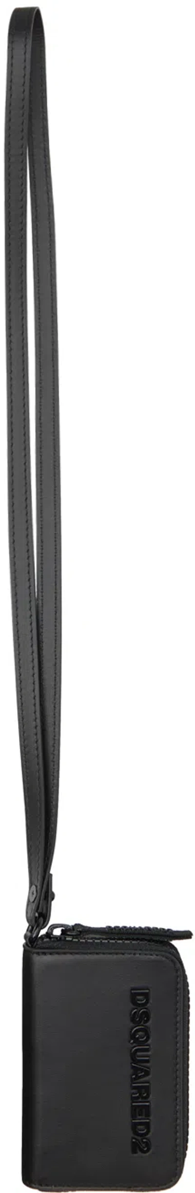 Dsquared2 Black Zip Card Holder In 2124 Black