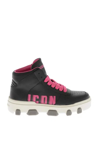 Dsquared2 Icon-motif Lace-up Sneakers In Black