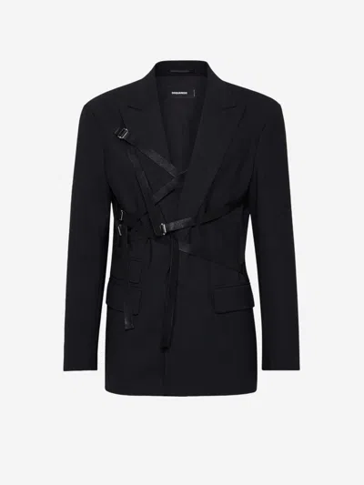 Dsquared2 Blazer Bondage Wool In Black