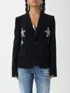 Dsquared2 Stretch Blazer Rhinestone Embellishments In Black