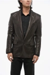Dsquared2 Blazer Fit Leather Jacket In Gray