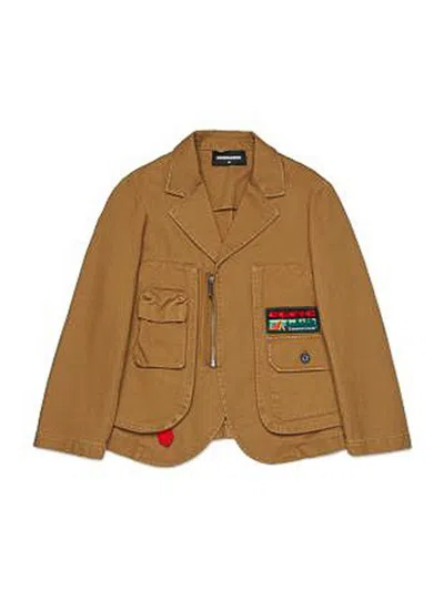 Dsquared2 Blazer With Logo In Brown