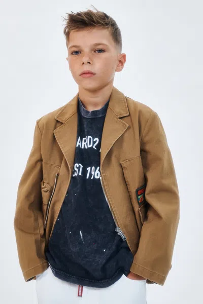 Dsquared2 Blazer With Logo In Brown