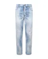 Dsquared2 Bleached Effect Straight-leg Jeans In Blue