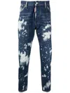 Dsquared2 Bleached Tapered-leg Jeans In Blue