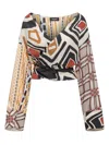 Dsquared2 Geometric-printed V-neck Blouse In Multicolor