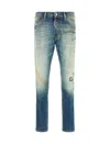 Dsquared2 Distressed Denim Trousers Belt Loops In Blue