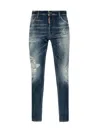 Dsquared2 'cool Guy' Blue Five-pocket Jeans With Logo Patch In Blue