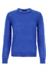 Dsquared2 Mohair Blend Crew Neck Long Sleeve Sweater In Blue