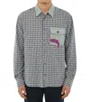 Dsquared2 Checked-pattern Patch-detail Shirt In Blue