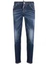 Dsquared2 Logo Patch Cropped Skinny Jeans In Blue