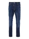 Dsquared2 Straight Leg Stretch Denim Jeans With Vintage Finish