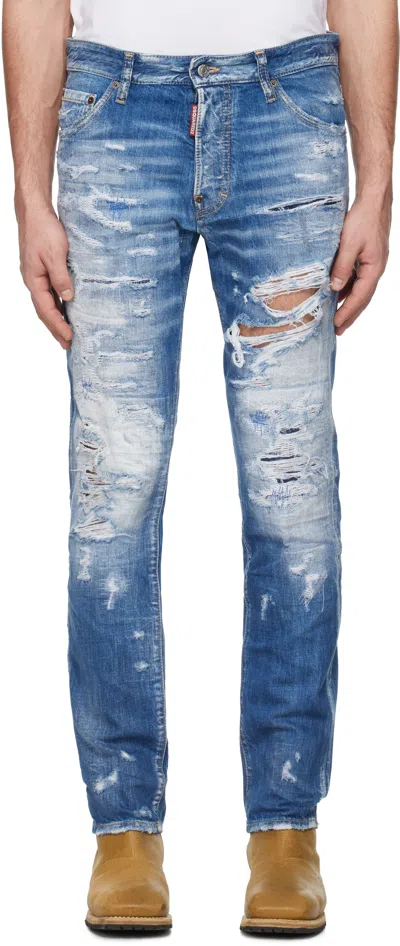 Dsquared2 Blue Cool Guy Jeans In 470 Navy Blue