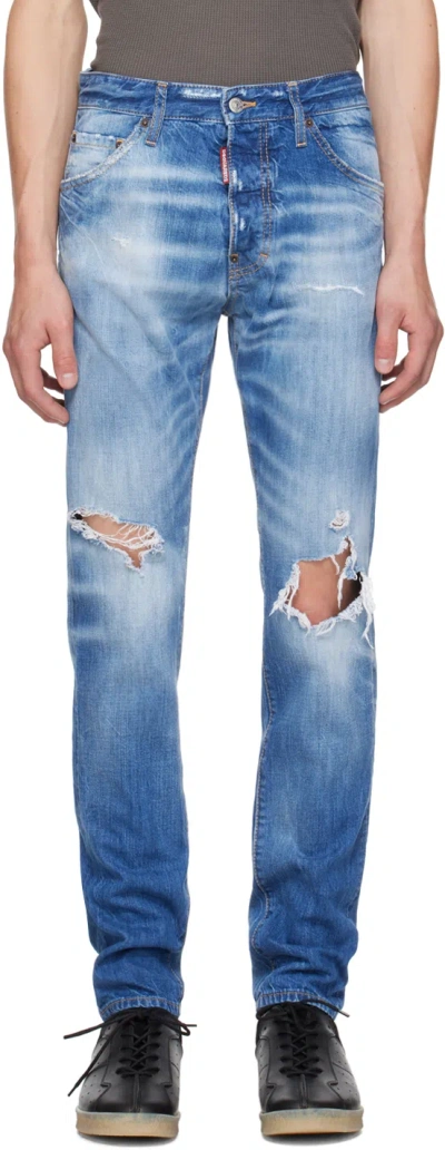 Dsquared2 Blue Cool Guy Jeans In 470 Navy Blue