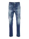 Dsquared2 Cool Guy Blue Five-pocket Jeans With Logo Patch In Stretch Cotton Denim Man In Blue