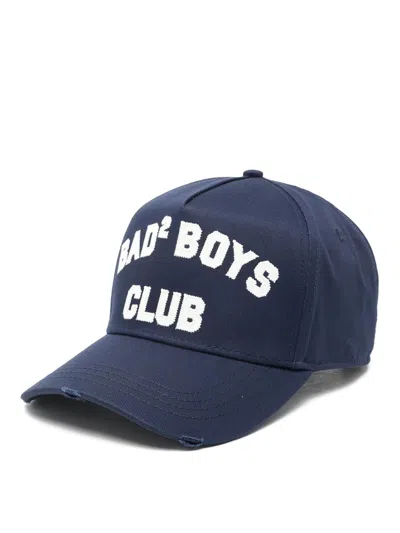 Dsquared2 Blue Cotton Baseball Cap In Black