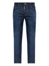 Dsquared2 Indigo Blue Jeans With Five Pocket Design In Blue