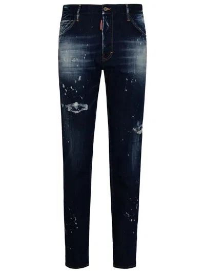 Dsquared2 Blue Cotton Blend Jeans
