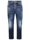 Dsquared2 Blue Cotton Blend Jeans In Blue