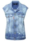 Dsquared2 Over Denim Vest In Blue