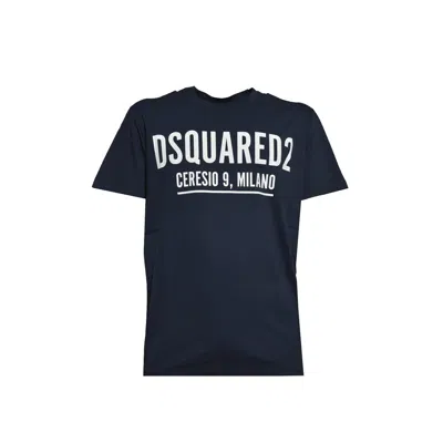 Dsquared2 Ceresio 9 Print Cotton Jersey T-shirt In Blue