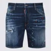 Dsquared2 Blue Cotton Denim Shorts In Blue