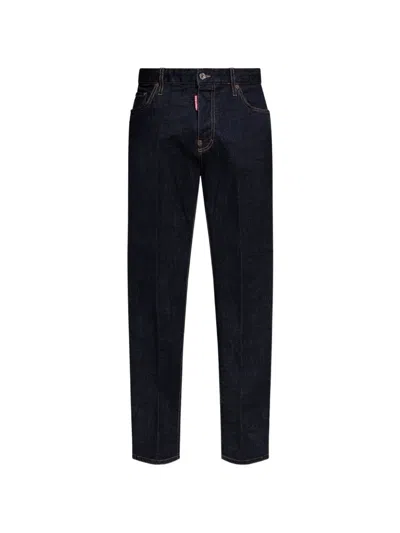 Dsquared2 Blue Cotton Five Pockets Jeans In Black