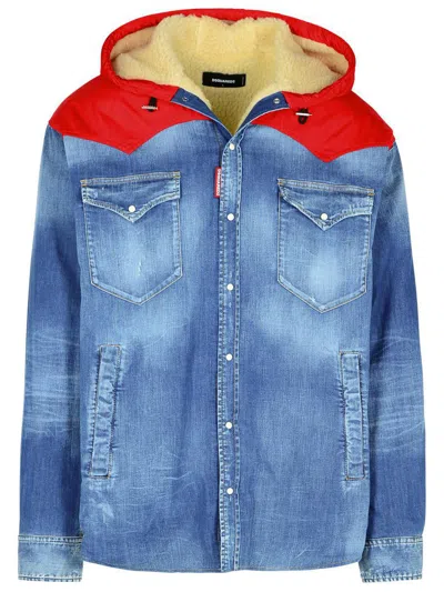 DSQUARED2 DSQUARED2 BLUE COTTON JACKET