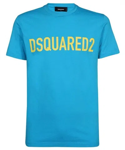 Dsquared2 Blue Cotton Print Tee