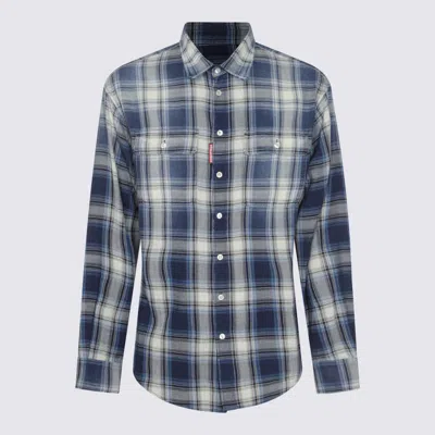 Dsquared2 Sparkling Vintage Cotton Shirt In Blue