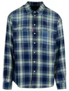 Dsquared2 Checked Pattern Shirt With Pockets And Collar In Blue