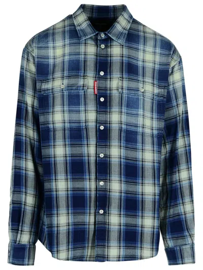 DSQUARED2 DSQUARED2 BLUE COTTON SHIRT