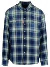 Dsquared2 Checked Pattern Shirt With Pockets And Collar In Blue