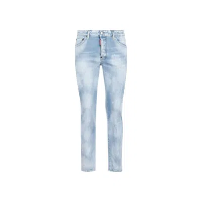 Dsquared2 Blue Cotton Slim Fit Jeans