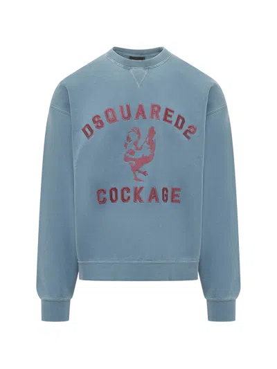 Dsquared2 Blue Cotton Sweatshirt