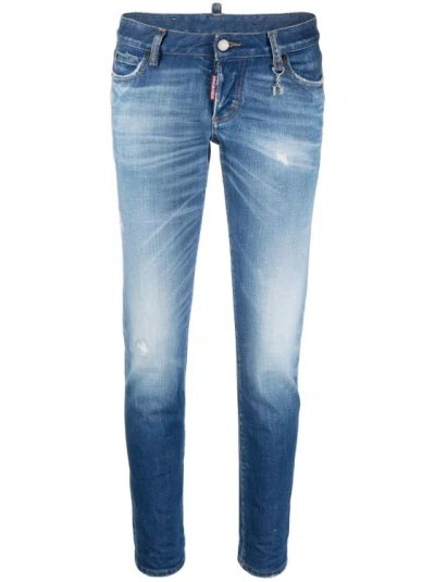 Dsquared2 Faded Slim-cut Jeans In Blue