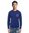 Dsquared2 Maple-leaf Patch Crew-neck Sweater In Blue
