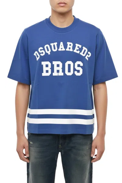 DSQUARED2 BLUE CREW NECK T-SHIRT