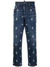 Dsquared2 Boston Crystal Flies Jeans In Blue