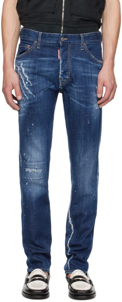 Dsquared2 Dsquared Men Stretch Denim Cool Guy Jeans In Blue