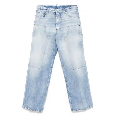 DSQUARED2 DSQUARED2 BLUE DENIM - REGULAR & STRAIGHT-LEG JEANS MEN