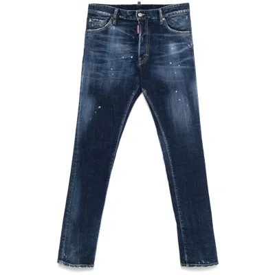 DSQUARED2 DSQUARED2 BLUE DENIM - SKINNY JEANS MEN