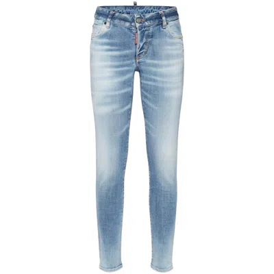 Dsquared2 Jennifer Stretch Mid Rise Jeans In Blue
