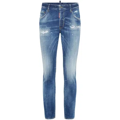 Dsquared2 Dsquared Men Slim Jeans With A Lived-in Effect In Blue