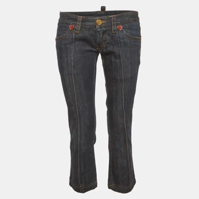 Pre-owned Dsquared2 Blue Denim Crop Jeans M/waist 30"