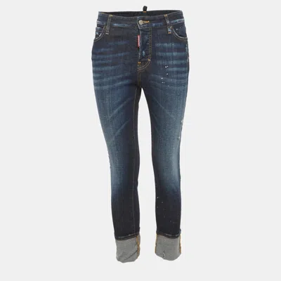 Pre-owned Dsquared2 Blue Denim Distressed Jeans S/waist 29"