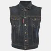 Dsquared2 Blue Denim Distressed Vest Jacket In Blue